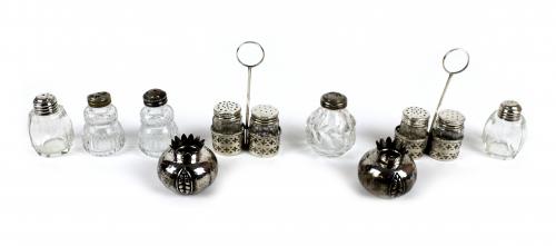 GRAN LOTE DE SALERITOS EN CRISTAL Y PLATA