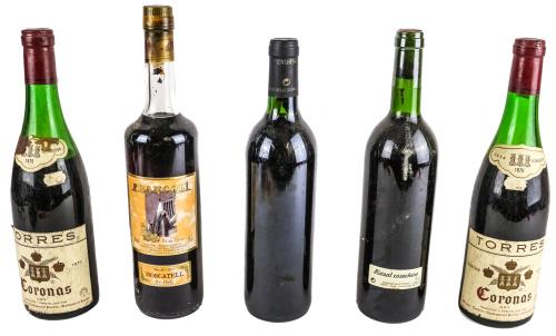 CINCO BOTELLAS DE VINO