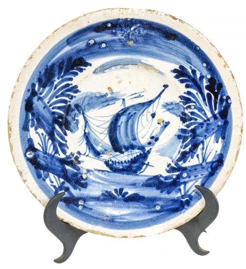 PLATO DE CERÁMICA CATALANA DEL SIGLO XVIII