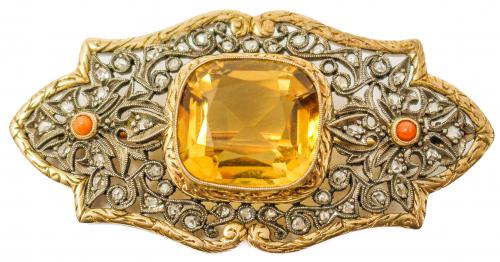 BROCHE CON CITRINO CIRCA 1920