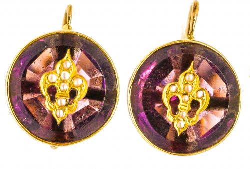 PENDIENTES CON AMATISTAS DEL S.XIX
