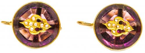 PENDIENTES CON AMATISTAS DEL S.XIX