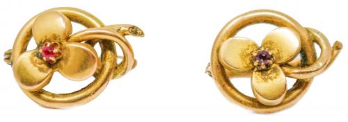 PENDIENTES DE TREBOL DEL S.XIX