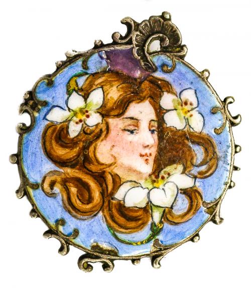 BROCHE MODERNISTA CON ESMALTE DE PPS. DEL S.XX