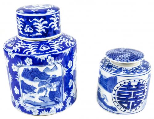 DOS TARROS DE ESTILO ORIENTAL