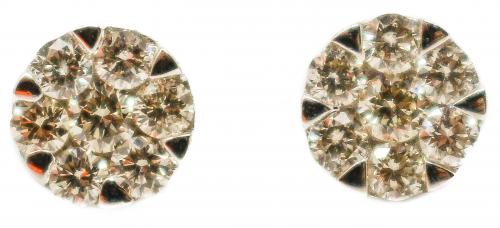 PENDIENTES ROSETONES CON BRILLANTES