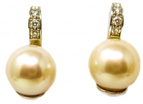 PENDIENTES CON PERLAS Y BRILLANTES
