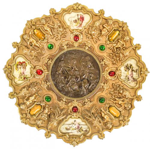 GRAN PLATO DECORARIVO EN BRONCE DEL SEGUNDO TERCIO DEL S.XX