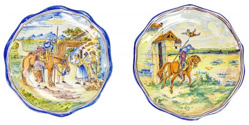 DOS PLATOS EN CERÁMICA DE TALAVERA