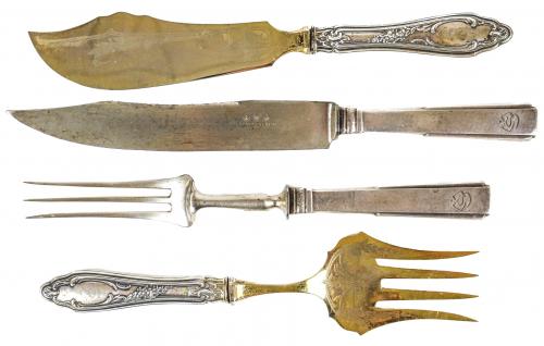 LOTE DE CUBIERTOS DE SERVIR EN PLATA