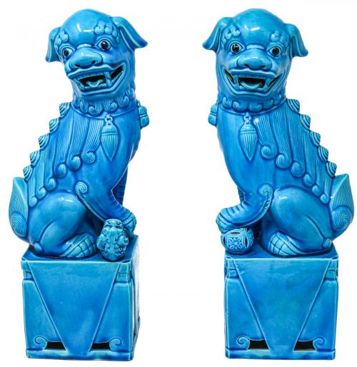 PAREJA DE FURIAS EN PORCELANA DE LA SEGUNDA MITAD DEL S.XX