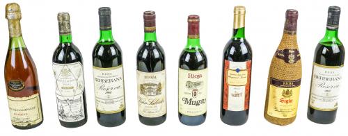 OCHO BOTELLAS VARIADAS DE VINO