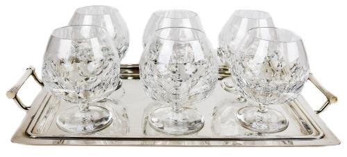 CONJUNTO DE SEIS COPAS DE COGNAC "ATLANTIS"