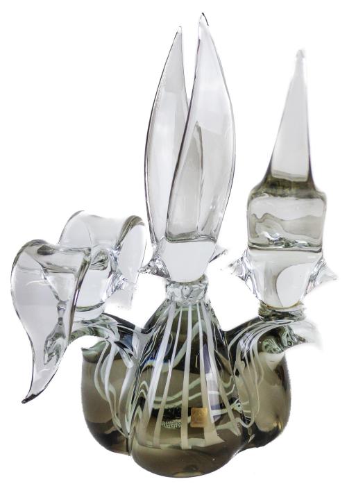 GRAN FIGURA DE EN VIDRIO DE MURANO "GAVIOTAS SOBRE OLAS"