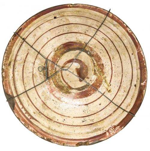 PLATO EN CERÁMICA DE REFLEJOS DE FLES. XVII