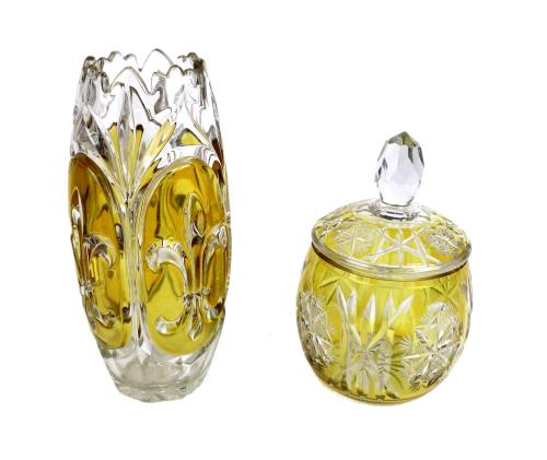 JARRÓN Y TARRO DE CRISTAL