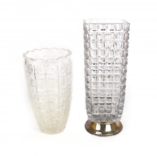 DOS JARRONES DE CRISTAL