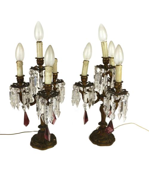 PAREJA DE CANDELABROS ELECTRIFICADOS