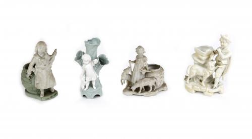 LOTE DE CUATRO FIGURAS DE BISCUIT