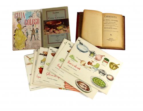 LOTE VARIADO DE LIBROS Y FICHAS DE COCINA