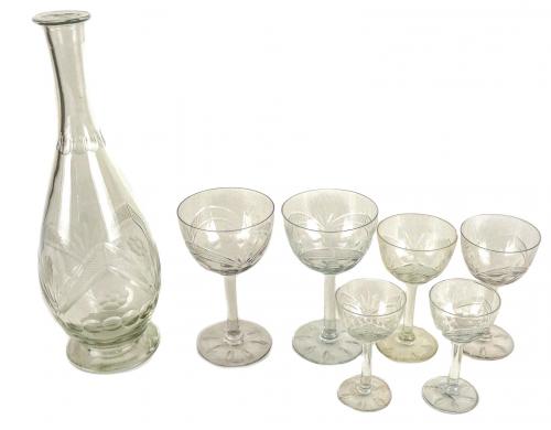 LOTE DE COPAS CEN CRISTAL TALLADO