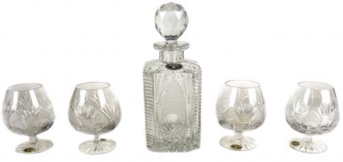 CONJUNTO DE LICOR EN CRISTAL DE BOHEMIA