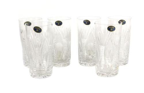 CONJUNTO DE SEIS VASOS PARA COMBINADO EN CRISTAL DE BOHEMIA