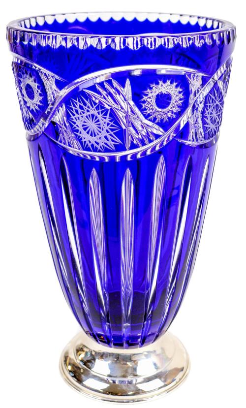 JARRON EN CRISTAL AZUL