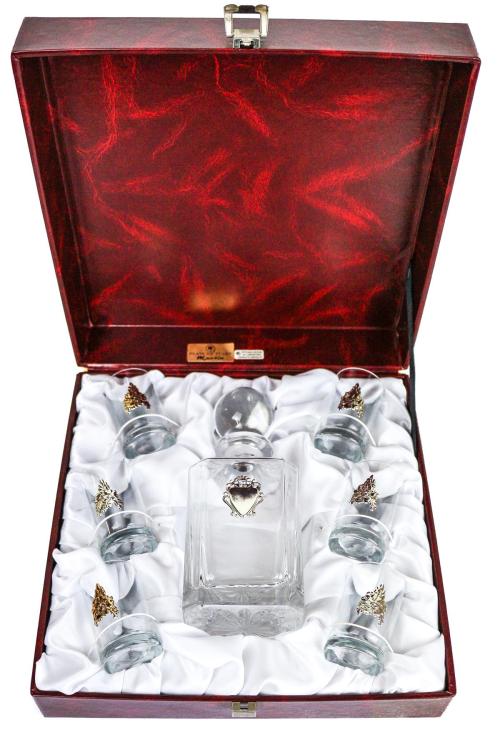 LICORERA EN CRISTAL CON SEIS VASOS