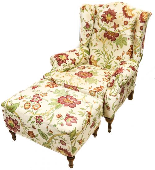 SILLON OREJERO Y BANQUETA REPOSAPIES