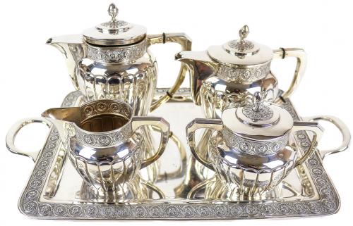 JUEGO DE CAFÉ Y TÉ DE PLATA