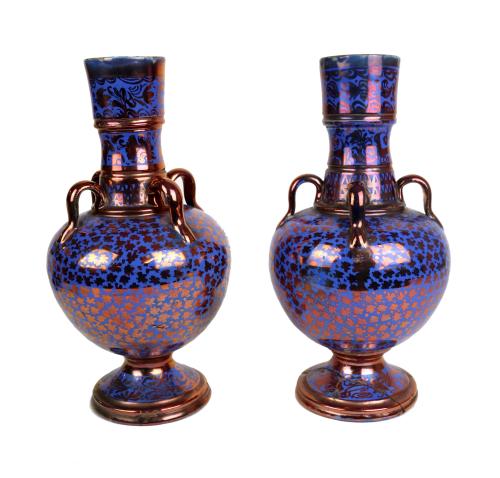 PAREJA DE JARRONES EN CERÁMICA DE REFLEJOS 
