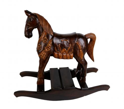 CABALLITO DE MADERA POLICROMADA