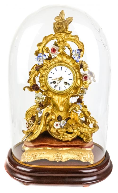 RELOJ DE SOBREMESA CON URNA DE CRISTAL