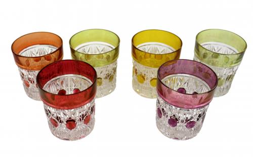 SEIS VASOS DE CRSTAL DE LOS AÑOS 60