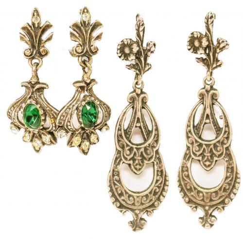 DOS PAREJAS DE PENDIENTES ESTILO ANTIGUO