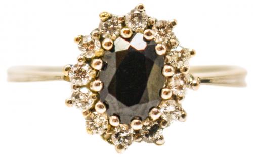 ANILLO ROSETÓN CON ZAFIRO Y BRILLANTES