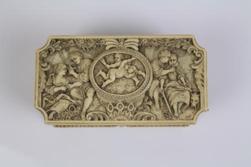 CAJA DE MUSICA AUTÓMATA EN MARFIL DEL S.XIX