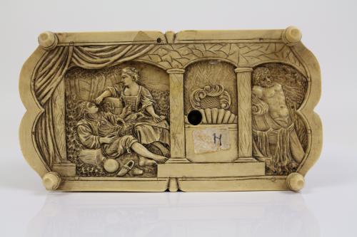 CAJA DE MUSICA AUTÓMATA EN MARFIL DEL S.XIX