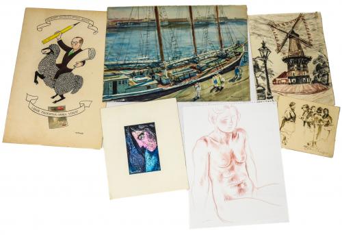 LOTE DE SEIS DIBUJOS ORIGINALES