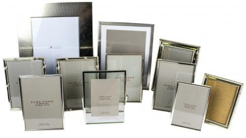 GRAN LOTE DE MARCOS DE METAL PLATEADO Y CROMADO