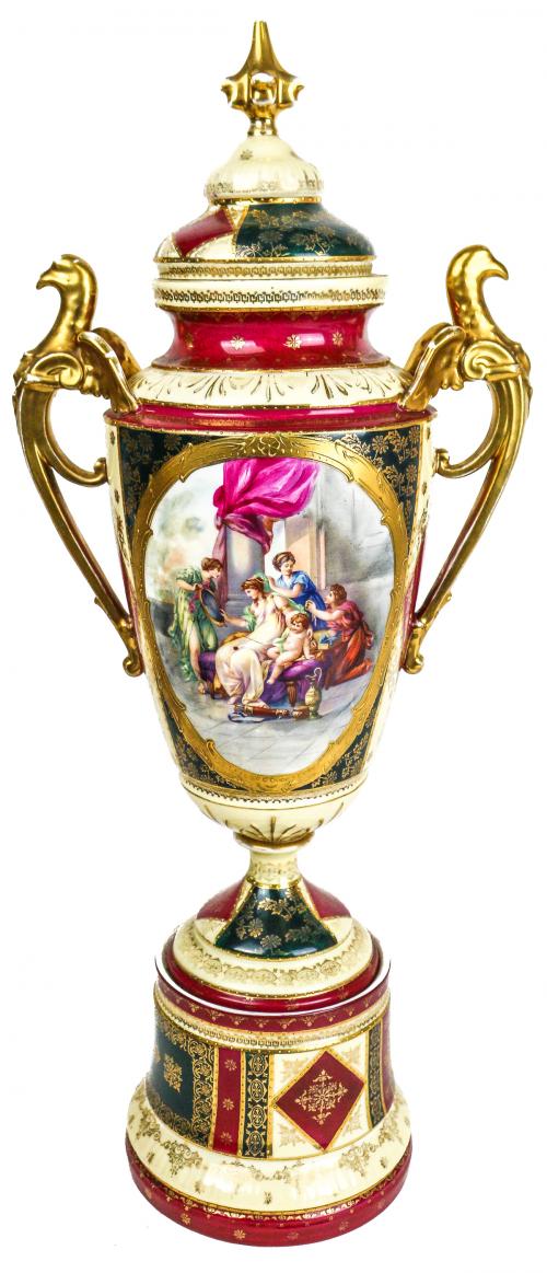 JARRÓN DE PORCELANA AUSTRÍACA