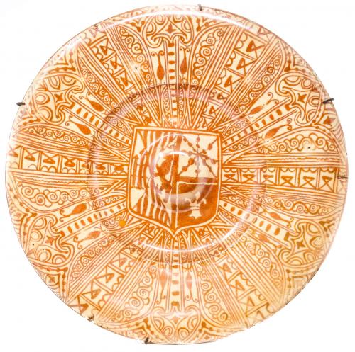 PLATO DE REFLEJOS METÁLICOS DE FINALES DEL S. XIX