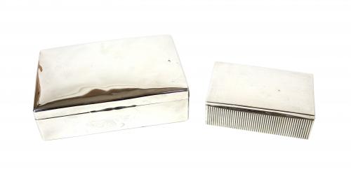 DOS CAJAS  TABAQUERAS EN PLATA