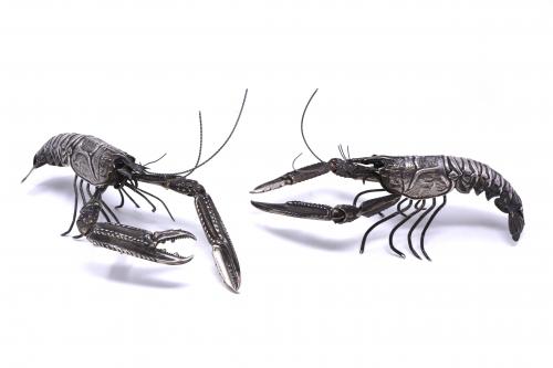 DOS FIGURAS EN PLATA "CIGALAS"