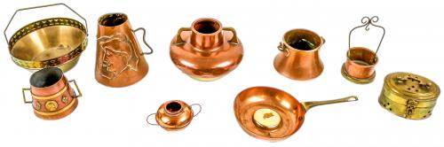 LOTE DE 9 PIEZAS DE COBRE