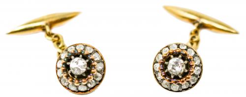 GEMELOS CON DIAMANTES DEL S.XIX