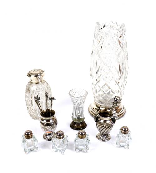 LOTE VARIADO EN CRISTAL Y PLATA