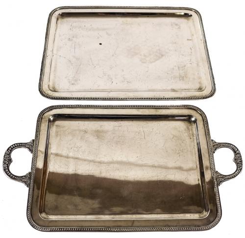 DOS BANDEJAS EN PLATA DE MEDIADOS DEL S.XX
