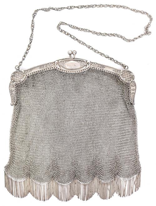 BOLSO DE MALLA EN PLATA DE PRINCIPIOS DEL S.XX